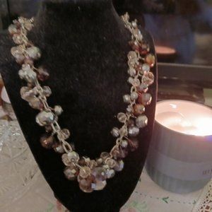 Necklace  with Cluster of Faceted Beads